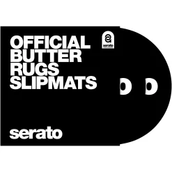 Discount 😀 SERATO Pair Of 12" Black Butter Rug Slipmats With White Logo ⭐