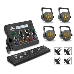 Promo 🤩 Venue Venue Lighting Package With Tetra Control DMX Controller, Tetra 6 Wash Lights, And DMX Cables 🎁