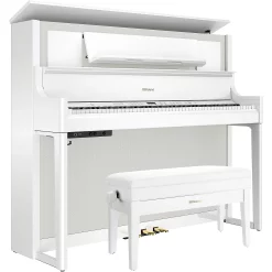 Cheap ❤️ Roland Roland LX708 Premium Digital Upright Piano With Bench Polished White 🤩